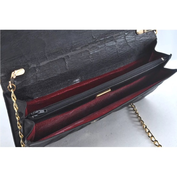 AUTH GIVENCHY Leather Chain Shoulder Cross Body Bag Black - Picture 7 of 7